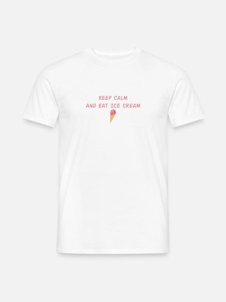 Keep Calm And Eat Ice Cream vintage , Gift For Ice - T-shirt homme - blanc