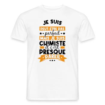 Pas parfait mais je suis chimiste humour cadeau - T-shirt homme - blanc - Devant - AI Model Male 178 dark (178cm)