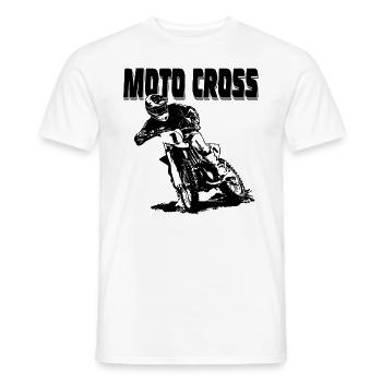 Moto Cross - Motocross - Supercross - T-shirt homme - blanc - Devant - AI Model Male 178 dark (178cm)