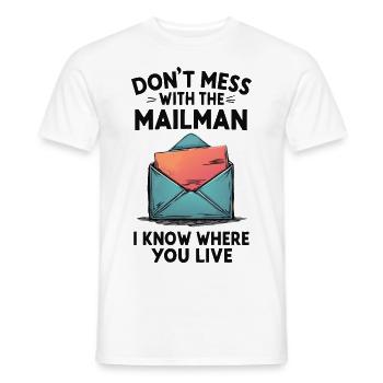 Lustiger Spruch für Postboten - Männer T-Shirt - Weiß - Vorne - AI Model Male 178 dark (178cm)