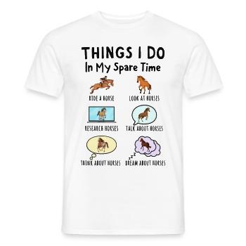 Things I Do in My Spare Time: All About Horses - Men's T-Shirt - white - Front - AI Model Male 178 dark (178cm)