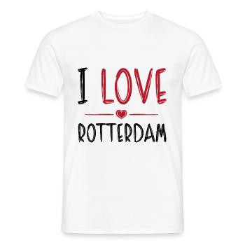 I Love Rotterdam - Men's T-Shirt - white - Front - AI Model Male 178 dark (178cm)