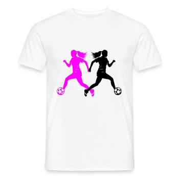 Female Soccer Player Silhouette Soccer Player Woman - Men's T-Shirt - white - Front - AI Model Male 178 dark (178cm)