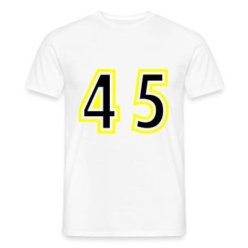 45 Number College - Men's T-Shirt - white - Front - AI Model Male 178 dark (178cm)