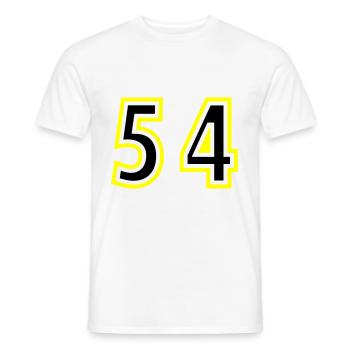 54 Number College - Men's T-Shirt - white - Front - AI Model Male 178 dark (178cm)