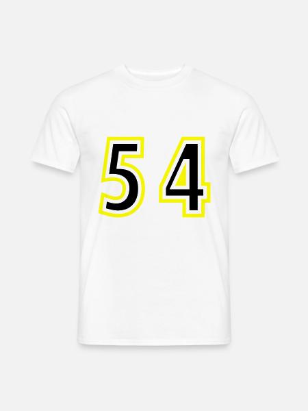 54 Aantal College - Heren T-shirt - wit