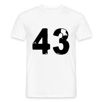 43 Maillot numéro - T-shirt homme - blanc - Devant - AI Model Male 178 dark (178cm)