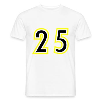 25 Zahl College - Männer T-Shirt - Weiß - Vorne - AI Model Male 178 dark (178cm)