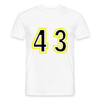 43 Number College - Men's T-Shirt - white - Front - AI Model Male 178 dark (178cm)