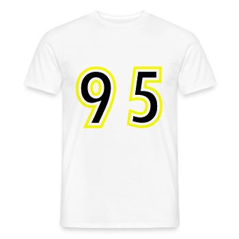 95 Number College - Men's T-Shirt - white - Front - AI Model Male 178 dark (178cm)