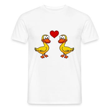 Canard Comic Couple amour - T-shirt homme - blanc - Devant - AI Model Male 178 dark (178cm)