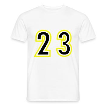 23 Number College - Men's T-Shirt - white - Front - AI Model Male 178 dark (178cm)