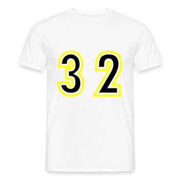 32 Number College - Men's T-Shirt - white - Front - AI Model Male 178 dark (178cm)