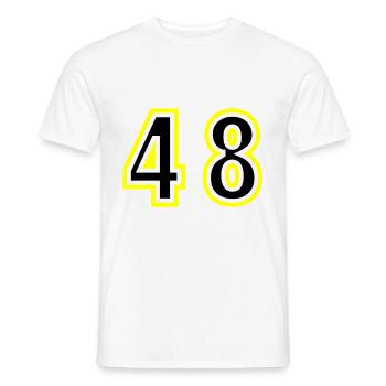 48 Nombre Collège - T-shirt homme - blanc - Devant - AI Model Male 178 dark (178cm)