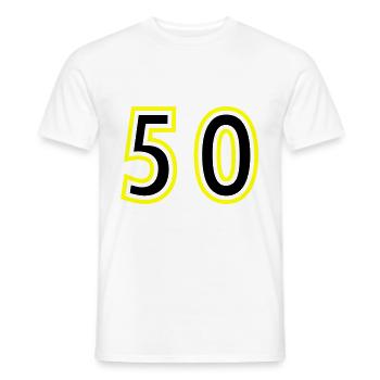 52 Number College - Men's T-Shirt - white - Front - AI Model Male 178 dark (178cm)