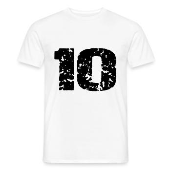 Maillot 10 numéro - T-shirt homme - blanc - Devant - AI Model Male 178 dark (178cm)