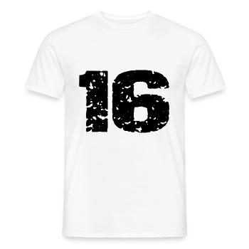 16 Maillot numéro - T-shirt homme - blanc - Devant - AI Model Male 178 dark (178cm)