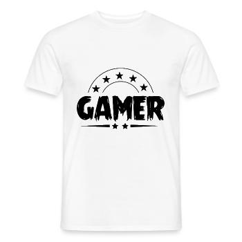 Gamer Beruf - Männer T-Shirt - Weiß - Vorne - AI Model Male 178 dark (178cm)