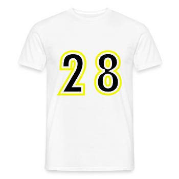 28 Number College - Men's T-Shirt - white - Front - AI Model Male 178 dark (178cm)