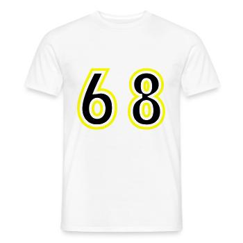 68 Zahl College - Männer T-Shirt - Weiß - Vorne - AI Model Male 178 dark (178cm)