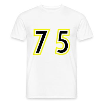 75 Number College - Men's T-Shirt - white - Front - AI Model Male 178 dark (178cm)
