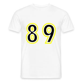 89 Number College - Men's T-Shirt - white - Front - AI Model Male 178 dark (178cm)