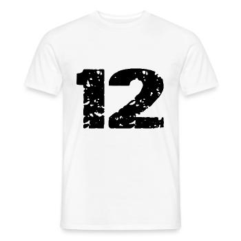 Maillot 12 Numéro - T-shirt homme - blanc - Devant - AI Model Male 178 dark (178cm)