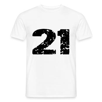 21 Maillot numéro - T-shirt homme - blanc - Devant - AI Model Male 178 dark (178cm)