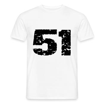 51 Zahl Trikot - Männer T-Shirt - Weiß - Vorne - AI Model Male 178 dark (178cm)