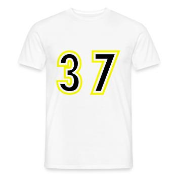 37 Number College - Men's T-Shirt - white - Front - AI Model Male 178 dark (178cm)