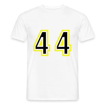 44 Number College - Men's T-Shirt - white - Front - AI Model Male 178 dark (178cm)
