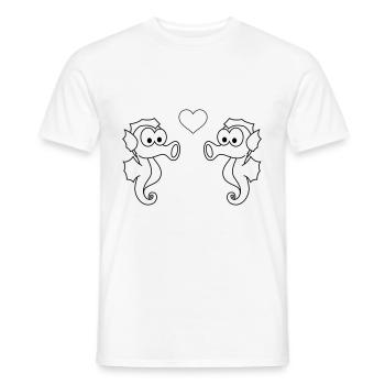 Seepferdchen Paar liebe - Männer T-Shirt - Weiß - Vorne - AI Model Male 178 dark (178cm)