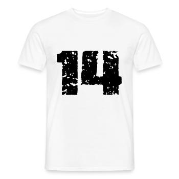 14 Zahl Trikot - Männer T-Shirt - Weiß - Vorne - AI Model Male 178 dark (178cm)