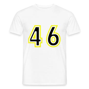 46 Number College - Men's T-Shirt - white - Front - AI Model Male 178 dark (178cm)