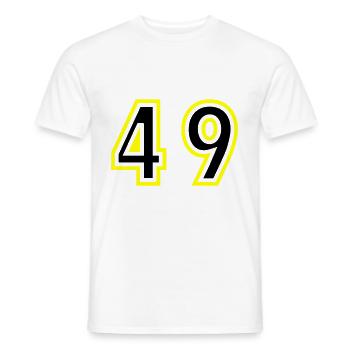 49 Zahl College - Männer T-Shirt - Weiß - Vorne - AI Model Male 178 dark (178cm)