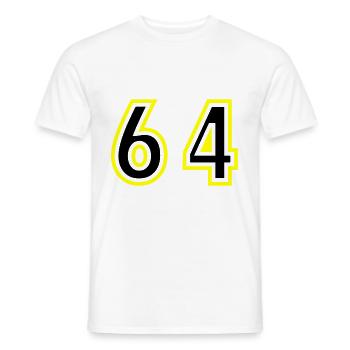 64 Number College - Men's T-Shirt - white - Front - AI Model Male 178 dark (178cm)
