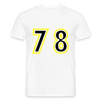 78 Number College - Men's T-Shirt - white - Front - AI Model Male 178 dark (178cm)