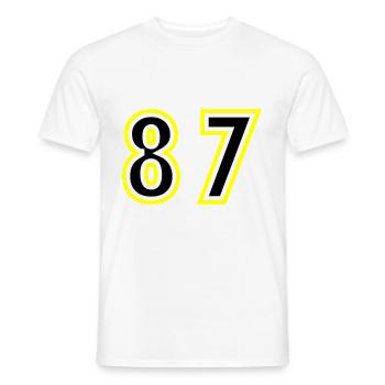 87 Number College - Men's T-Shirt - white - Front - AI Model Male 178 dark (178cm)