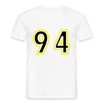 94 Number College - Men's T-Shirt - white - Front - AI Model Male 178 dark (178cm)