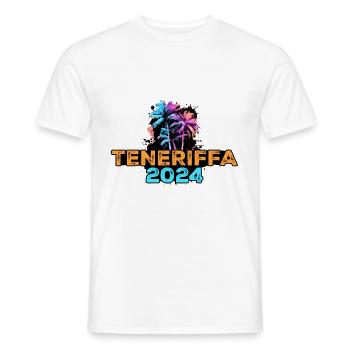 Tenerife 2024 Tour - Men's T-Shirt - white - Front - AI Model Male 178 dark (178cm)