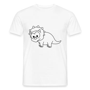 Dinosaur triceratops comic - Men's T-Shirt - white - Front - AI Model Male 178 dark (178cm)