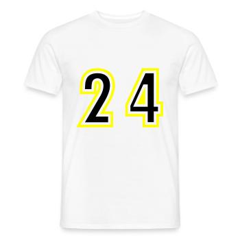 24 Number College - Men's T-Shirt - white - Front - AI Model Male 178 dark (178cm)