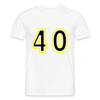 40 Number College - Men's T-Shirt - white - Front - AI Model Male 178 dark (178cm)