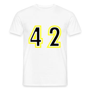 42 Number College - Men's T-Shirt - white - Front - AI Model Male 178 dark (178cm)