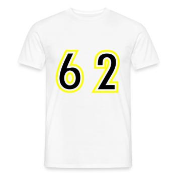 62 Number College - Men's T-Shirt - white - Front - AI Model Male 178 dark (178cm)