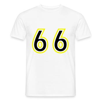66 Zahl College - Männer T-Shirt - Weiß - Vorne - AI Model Male 178 dark (178cm)