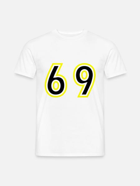 69 Number College - Men's T-Shirt - white