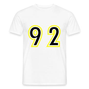92 Number College - Men's T-Shirt - white - Front - AI Model Male 178 dark (178cm)