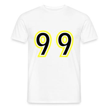 99 Number College - Men's T-Shirt - white - Front - AI Model Male 178 dark (178cm)