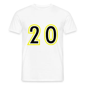 20 Number College - Men's T-Shirt - white - Front - AI Model Male 178 dark (178cm)